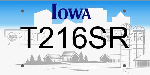 T216SR Iowa License Plate