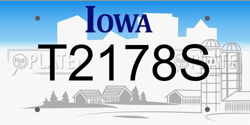 T2178S Iowa License Plate