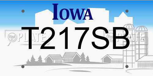 T217SB Iowa License Plate