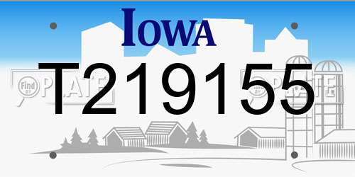 T219155 Iowa License Plate