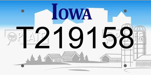 T219158 Iowa License Plate