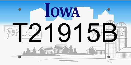 T21915B Iowa License Plate