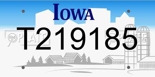 T219185 Iowa License Plate