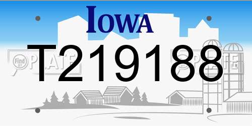 T219188 Iowa License Plate