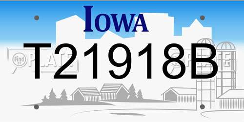 T21918B Iowa License Plate