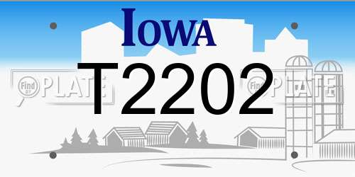 T2202 Iowa License Plate
