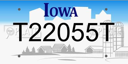 T22055T Iowa License Plate