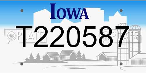 T220587 Iowa License Plate
