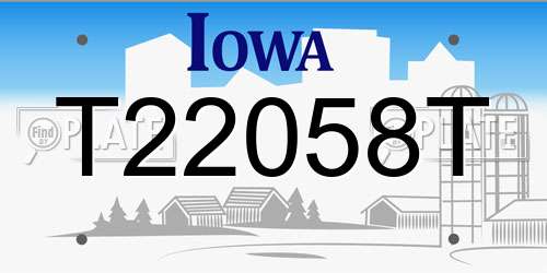 T22058T Iowa License Plate