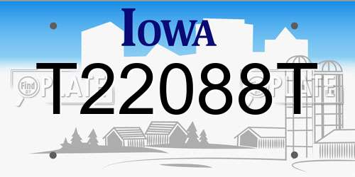 T22088T Iowa License Plate
