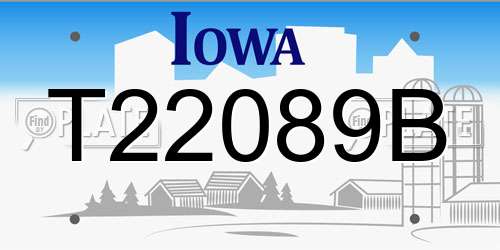 T22089B Iowa License Plate