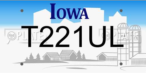 T221UL Iowa License Plate