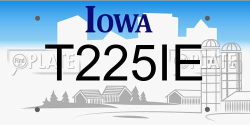 T225IE Iowa License Plate