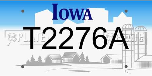 T2276A Iowa License Plate