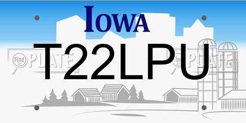 T22LPU Iowa License Plate