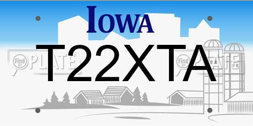T22XTA Iowa License Plate