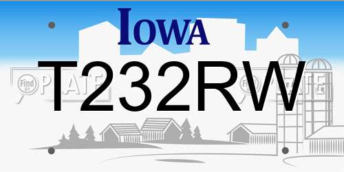 T232RW Iowa License Plate