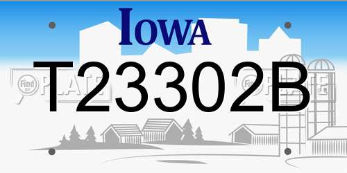 T23302B Iowa License Plate