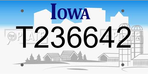 T236642 Iowa License Plate