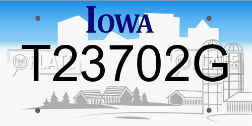 T23702G Iowa License Plate