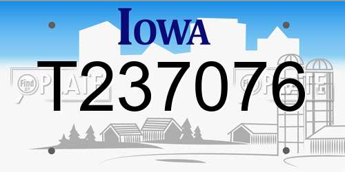 T237076 Iowa License Plate