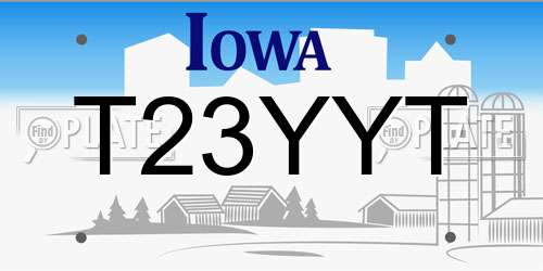 T23YYT Iowa License Plate