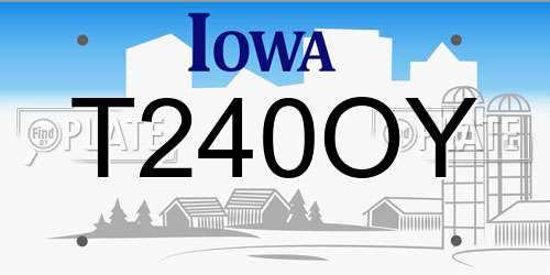 T240OY Iowa License Plate