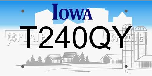 T240QY Iowa License Plate