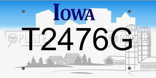 T2476G Iowa License Plate