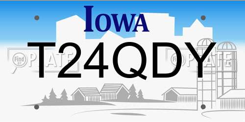 T24QDY Iowa License Plate