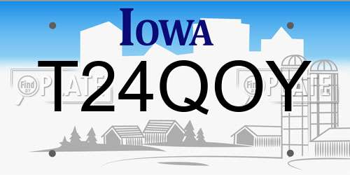 T24QOY Iowa License Plate