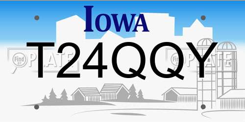 T24QQY Iowa License Plate