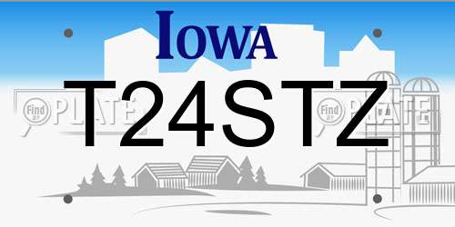 T24STZ Iowa License Plate