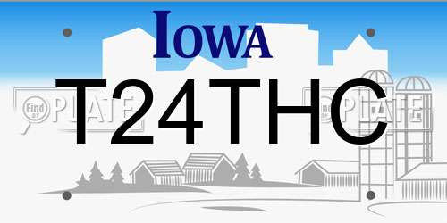 T24THC Iowa License Plate