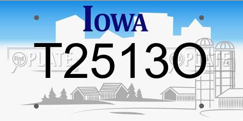 T2513O Iowa License Plate