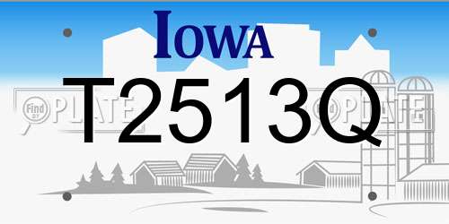 T2513Q Iowa License Plate