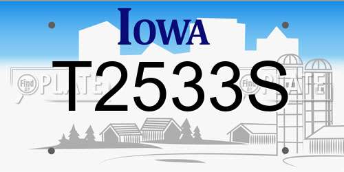 T2533S Iowa License Plate