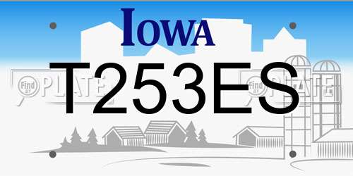 T253ES Iowa License Plate
