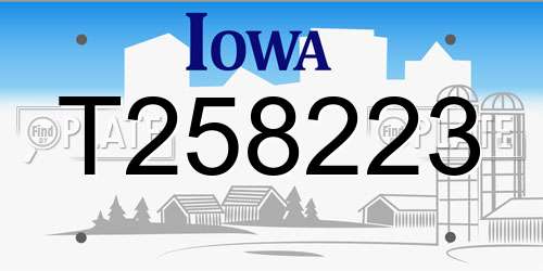 T258223 Iowa License Plate