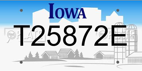 T25872E Iowa License Plate