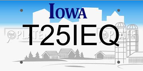T25IEQ Iowa License Plate