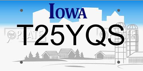 T25YQS Iowa License Plate