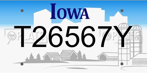 T26567Y Iowa License Plate