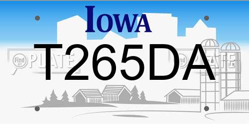 T265DA Iowa License Plate