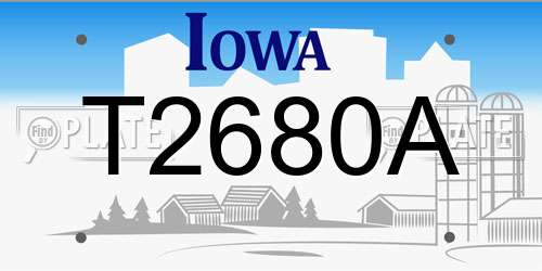 T2680A Iowa License Plate