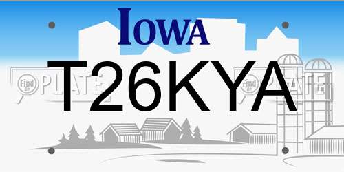 T26KYA Iowa License Plate