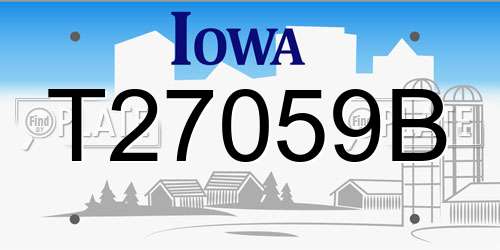 T27059B Iowa License Plate