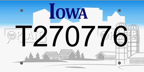 T270776 Iowa License Plate