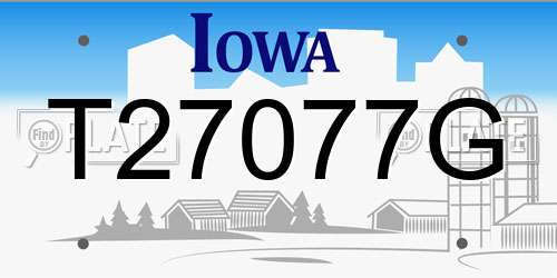 T27077G Iowa License Plate