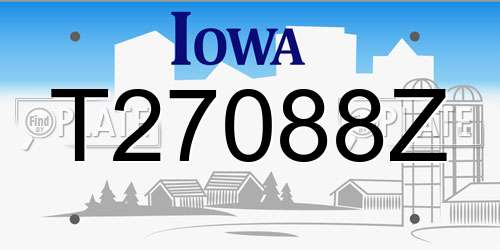T27088Z Iowa License Plate